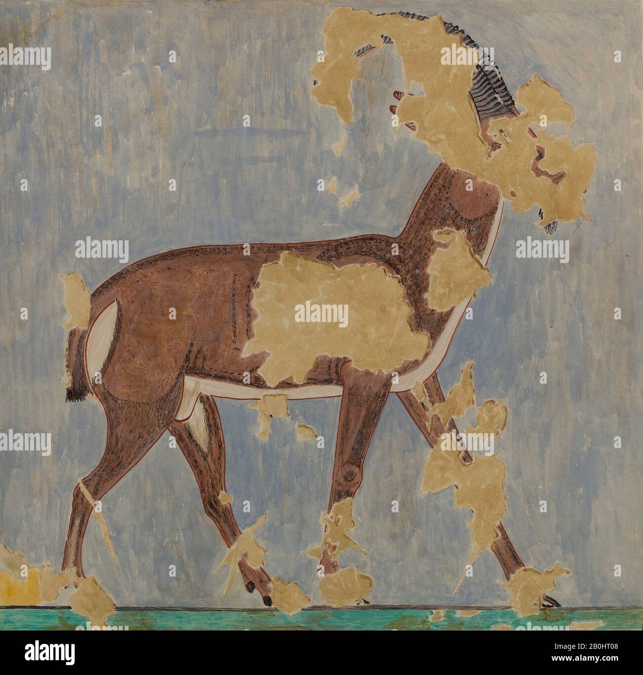 Nina de Garris Davies, Ibex, Tomb of Amenhotep, vingtième siècle; Royaume d'origine, Nina de Garris Davies (1881–1965), dynastie 18, règne conjoint de Hatshepsut et Thutmose III, A.D. 1926; Original Ca. 1479–1458 C.-B., d'Égypte, de Haute-Égypte, de Thèbes, de Tempera sur papier, télécopieur : H. 30 cm (11 13/16 po) ; w. 31 cm (12 3/16 po), échelle 1:1, encadré : h Banque D'Images