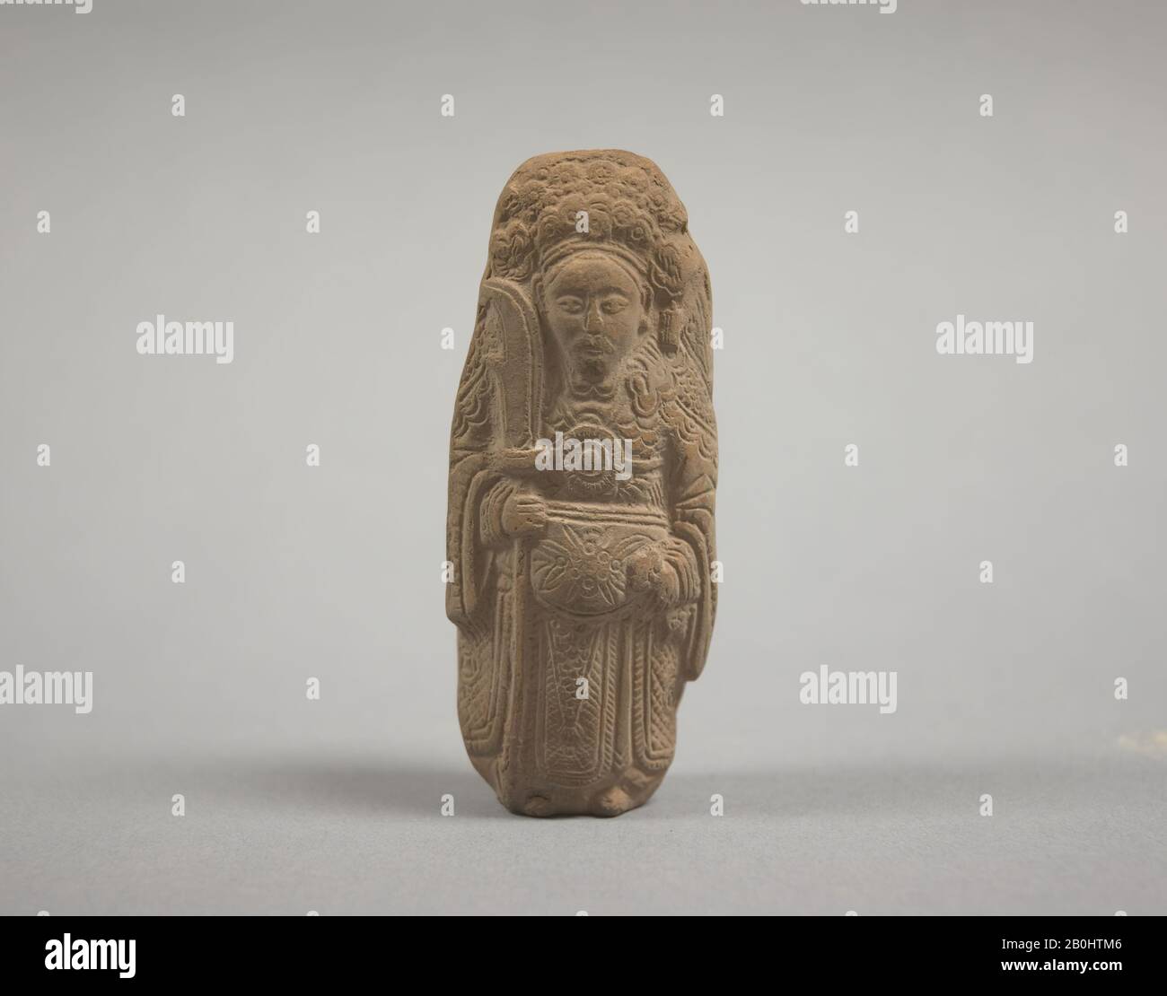 Figure du guerrier, Chine, dynastie Song (960–1279) (?), Culture : Chine, poterie Non-Vernie, H. 3 3/8 in. (8,6 cm), Sculpture Banque D'Images