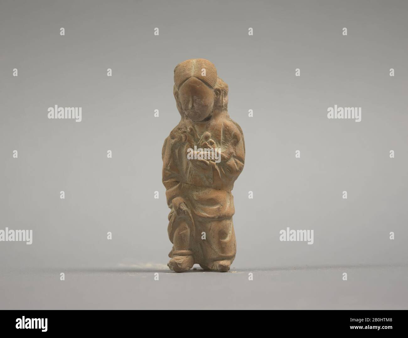 Figure d'un homme, Chine, dynastie Song (960–1279) (?), Culture : Chine, argile rouge-brun, H. 3 in. (7,6 cm), Sculpture Banque D'Images