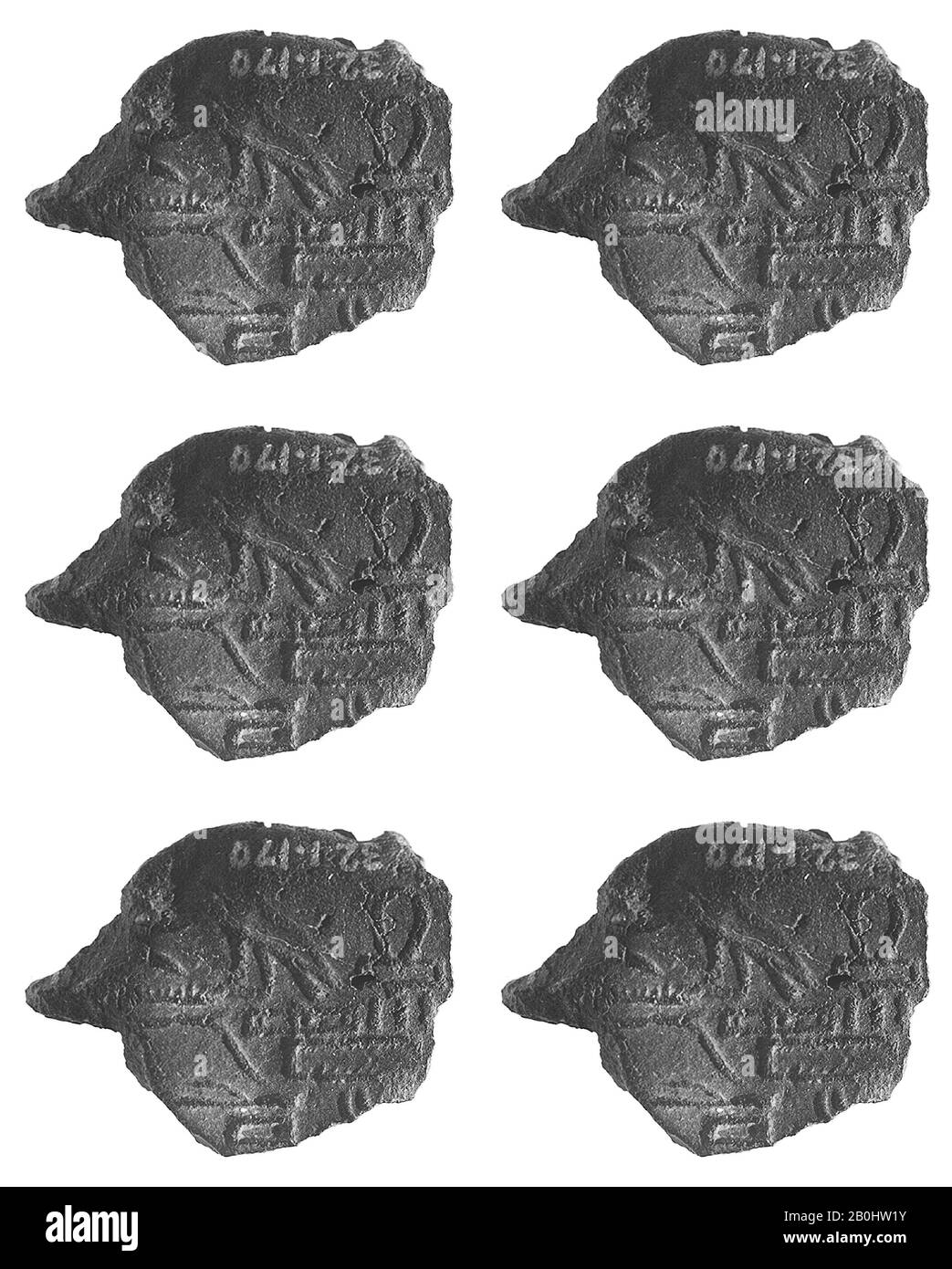 Phoque, Royaume Du Milieu, Dynastie 12–13, Ca. 2030–1640 C.-B., D'Égypte, région de Memphite, Lischt South, au sud du tombeau d'Imhotep, au nord du pont-jetée royal, 1930–31, argile (non tiré), 1 3/16 x 13/16 in. (3 x 2 cm Banque D'Images