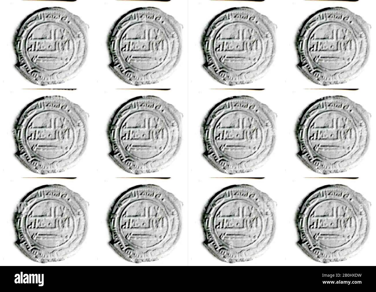 Pièce de monnaie, datée de A.H. 155/ A.D. 770, Excavée en Iran, Nishapur. Menthe Iran, Nishapur, Cuivre, Pièces Banque D'Images