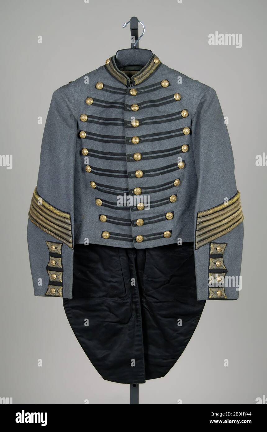 Manteau militaire, américain, CA. 1890, américain, laine, métallique Banque D'Images