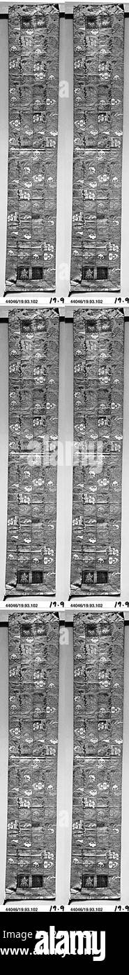 Stole du prêtre, Japon, période Edo (1615–1868), Date CA. 1625, Japon, soie, filetage métallique, 64 x 11 po. (162,56 x 27,94 cm), textiles-costumes Banque D'Images