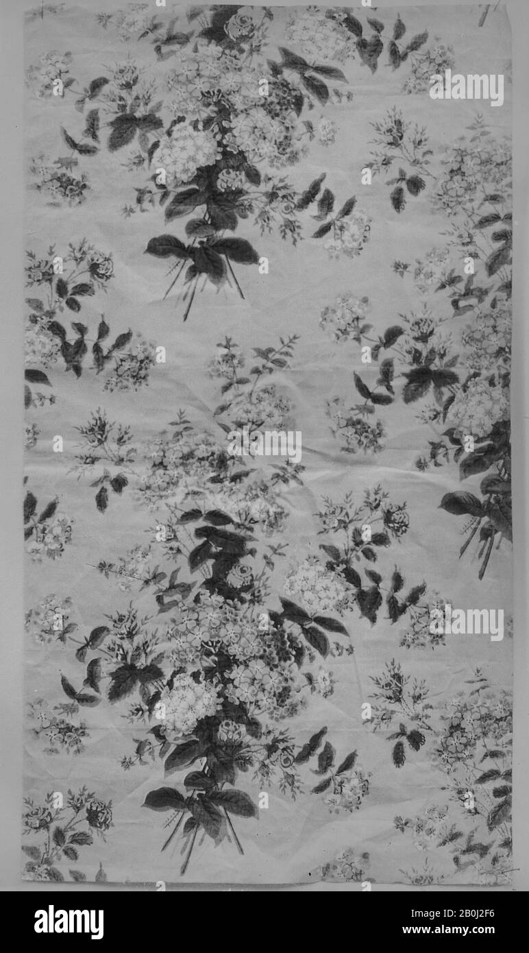 Pièce, britannique, CA. 1850–75, Britannique, coton, L. 12 1/2 x W. 23 pouces, 31,8 x 58,4 cm, textiles Imprimés Banque D'Images