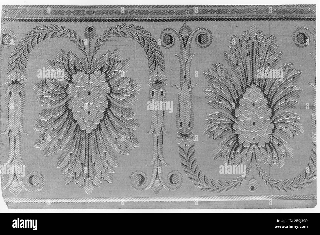 Bordure, Français, 1804–14, Français, soie, 40,6 x 27,9 cm, textiles-tissés Banque D'Images