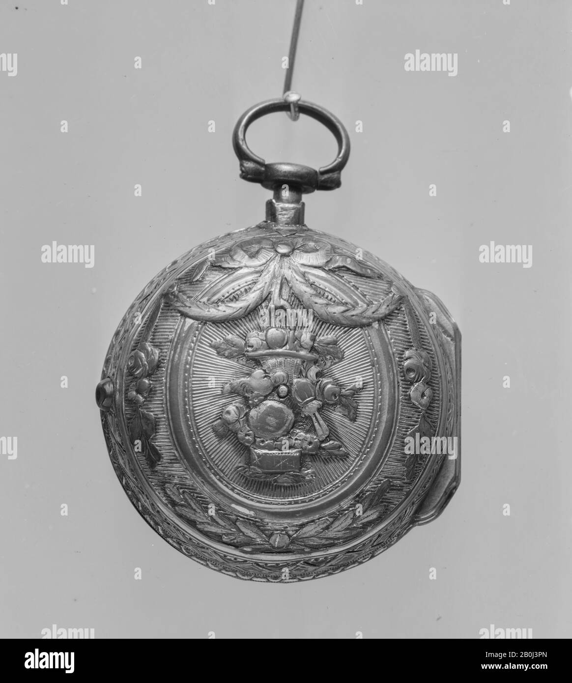Horloger: Cabinet de Wiss Brothers, Montre Répétitive, Suisse, Genève, horloger: Cabinet de Wiss Brothers (CA. 1775), ca. 1775–85, Suisse, Genève, cuivre doré, diamètre : 1 3/4 po. (4,4 cm), Horologie Banque D'Images