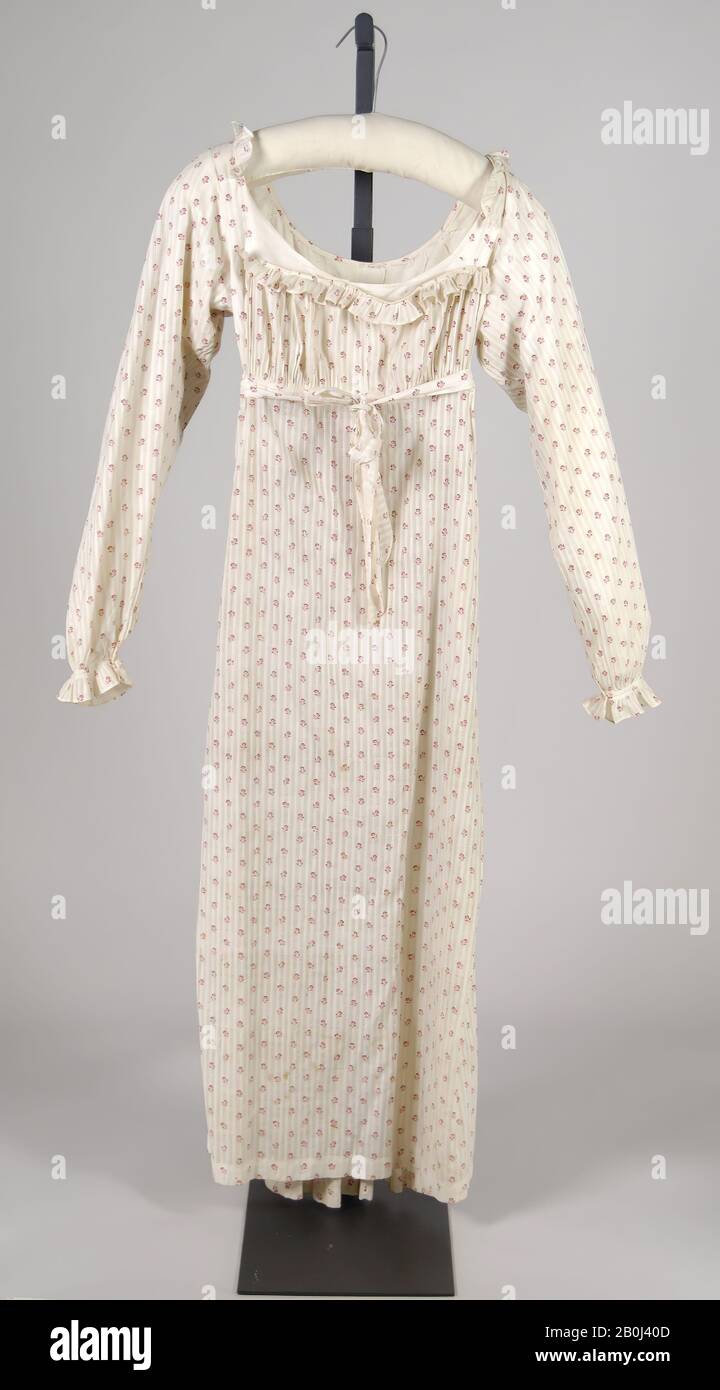Robe, Britannique, 1800–1805, Britannique, Coton Banque D'Images