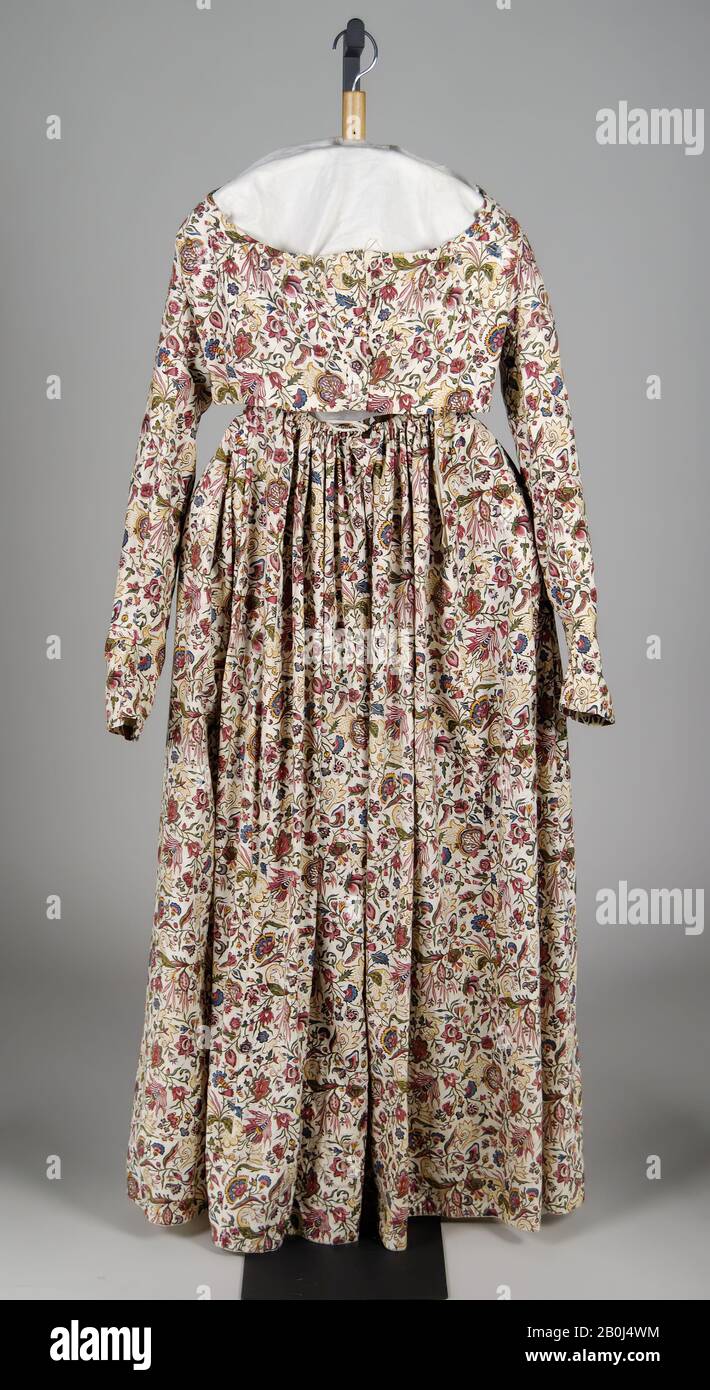 Robe, Américaine, 1795–1800, Américaine, Coton Banque D'Images