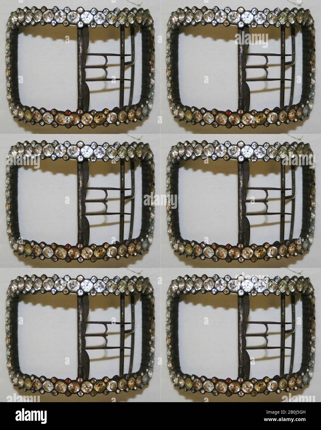 Boucles de chaussures, britanniques, fin du XVIIIe siècle, britanniques, pâte, argent, acier Banque D'Images