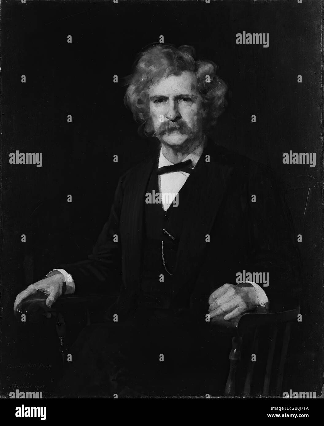 Charles Noel Flagg, Mark Twain, américain, Charles Noel Flagg (1848–1916), 1890, américain, huile sur toile, 40 1/4 x 32 3/8 po. (102,2 x 82,2 cm), Peintures Banque D'Images