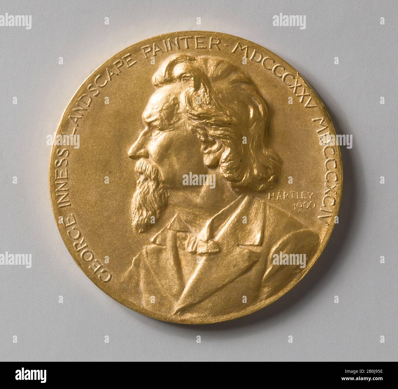 Jonathan Scott Hartley, George Inness Gold Medal, Américain, Jonathan Scott Hartley (Américain, Albany, New York, 1845–1912 New York), 1900, Américain, Or, Diam. 2 5/16 po. (5,9 cm), Sculpture Banque D'Images
