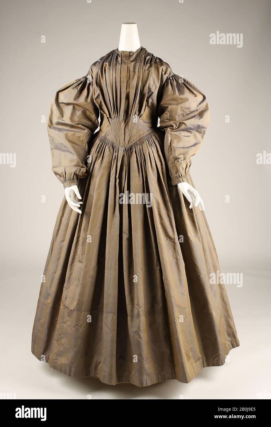 Robe, américaine, début 1840, américaine, soie Banque D'Images