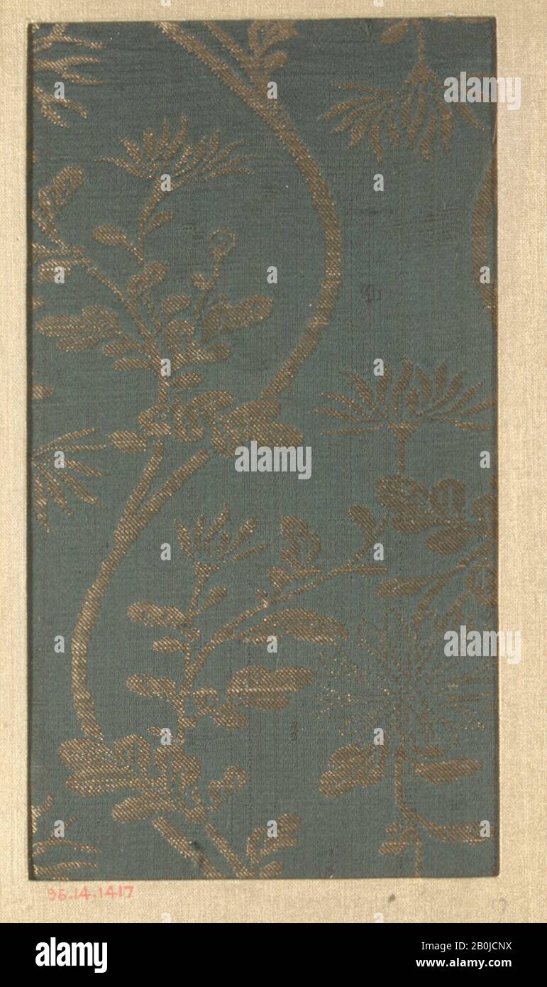 Pièce, Japon, XVIIIe–XIXe siècle, Japon, soie, 7 1/2 x 4 po. (19,05 x 10,16 cm), textiles-tissés Banque D'Images