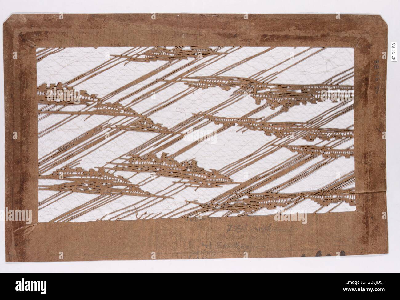 Pochoir, Japon, XIXe siècle, Japon, papier, soie, 10 3/4 x 16 5/8 in. (27,3 x 42,2 cm), pochoirs Banque D'Images