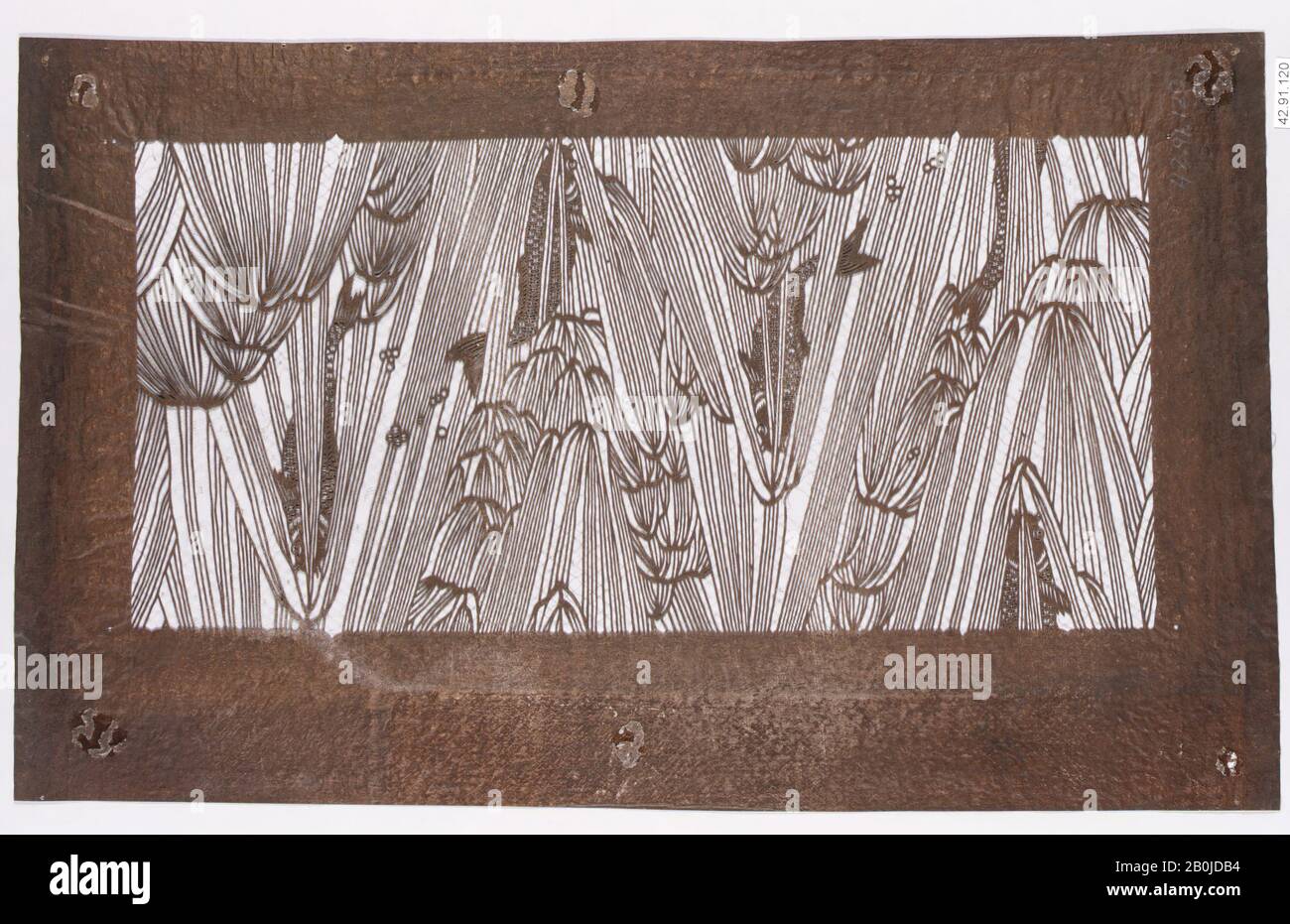 Pochoir, Japon, XIXe siècle, Japon, papier, soie, 10 5/8 x 17 3/8 po. (27 x 44,1 cm), pochoirs Banque D'Images