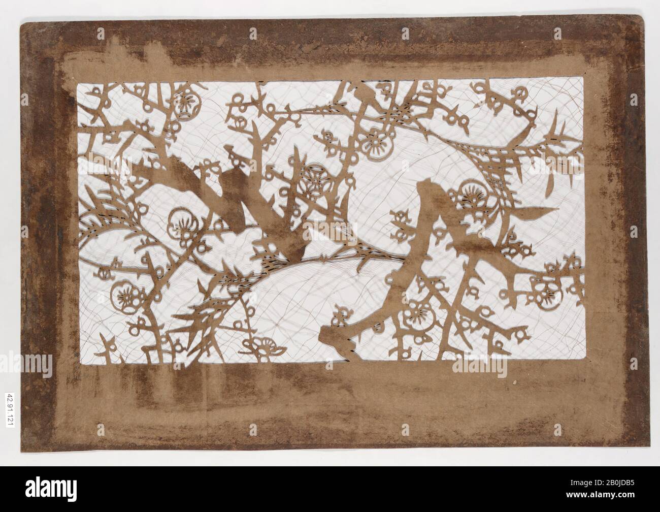 Pochoir, Japon, XIXe siècle, Japon, papier, soie, 11 1/2 x 16 7/8 po. (29,2 x 42,9 cm), pochoirs Banque D'Images Pochoir, Japon, XIXe siècle, Japon, papier, soie, 11 1/2 x 16 7/8 po. (29,2 x 42,9 cm), pochoirs Banque D'Images