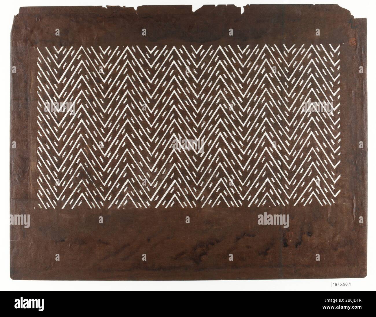 Pochoir, Japon, fin du XIXe au début du XXe siècle, Japon, papier, soie, 17 x 12 1/2 po. (43,18 x 31,75 cm), pochoirs Banque D'Images