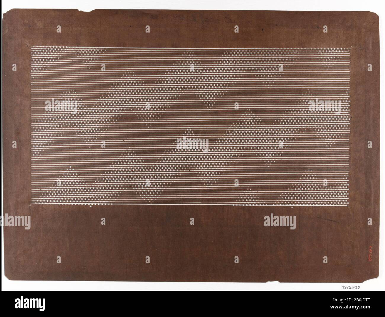 Pochoir, Japon, fin du XIXe au début du XXe siècle, Japon, papier, soie, 17 x 12 1/2 po. (43,18 x 31,75 cm), pochoirs Banque D'Images