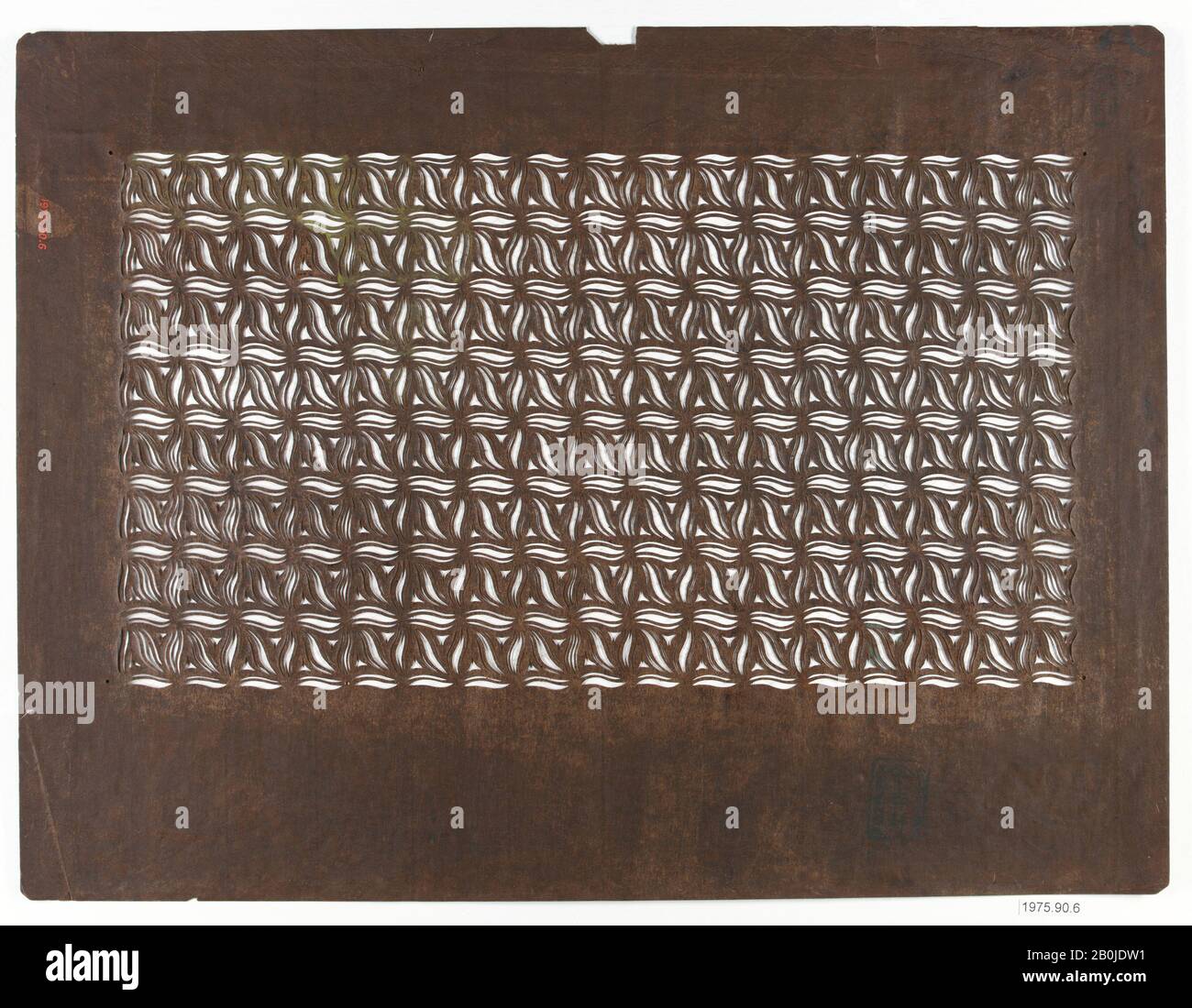 Pochoir, Japon, fin du XIXe au début du XXe siècle, Japon, papier, soie, 17 x 12 1/2 po. (43,18 x 31,75 cm), pochoirs Banque D'Images