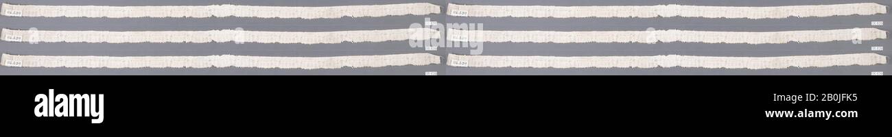 Fragment, néerlandais, XVIIe siècle, néerlandais, dentelle Bobbin, L. 25 x W. 3/4 pouces (63,5 x 1,9 cm), textiles-lacets Banque D'Images