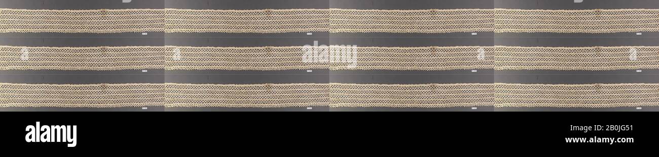 Fragment, grec, XVIIe siècle, grec, dentelle Bobbin, L. 25 x W. 3 1/2 pouces (63,5 x 8,9 cm), textiles-lacets Banque D'Images