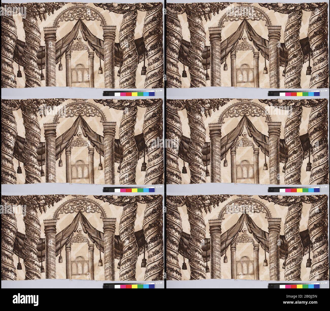 Fragment, peut-être britannique, premier demi-XIXe siècle, peut-être britannique, coton, H. 13 x W. 25 1/2 pouces (33,0 x 64,8 cm), textiles imprimés Banque D'Images