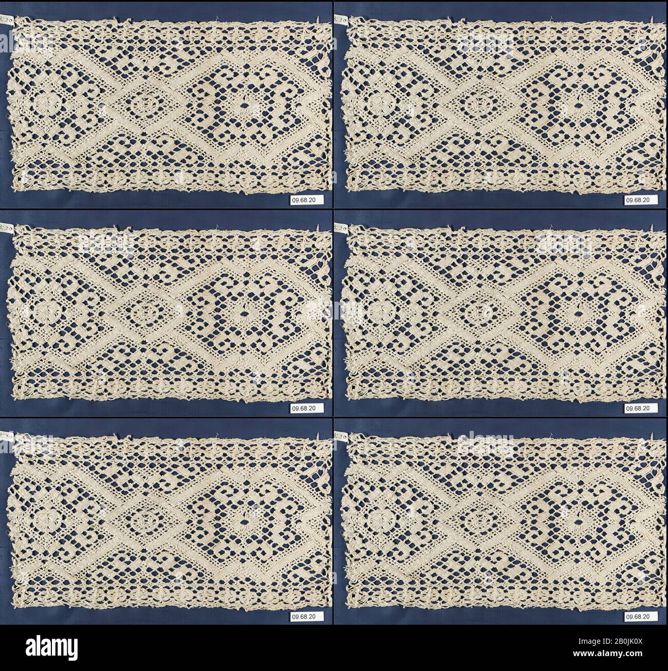 Insertion, allemand, env. 1600, allemand, filet brodé, L. 9 1/2 x W. 5 pouces, 24,1 x 12,7 cm, textiles-lacets Banque D'Images