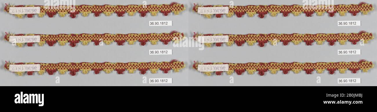 Frange, italienne, fin du XVIIIe siècle, italienne, L. 9 x W. 5/8 pouces, 22,9 x 1,6 cm, textiles-finitions Banque D'Images