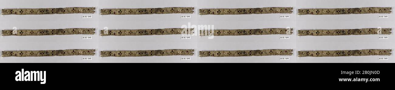 Galoon, français, XVIIIe siècle, français, soie, L. 9 1/2 x W. 5/8 pouces, 24,1 x 1,6 cm, textiles-finitions Banque D'Images