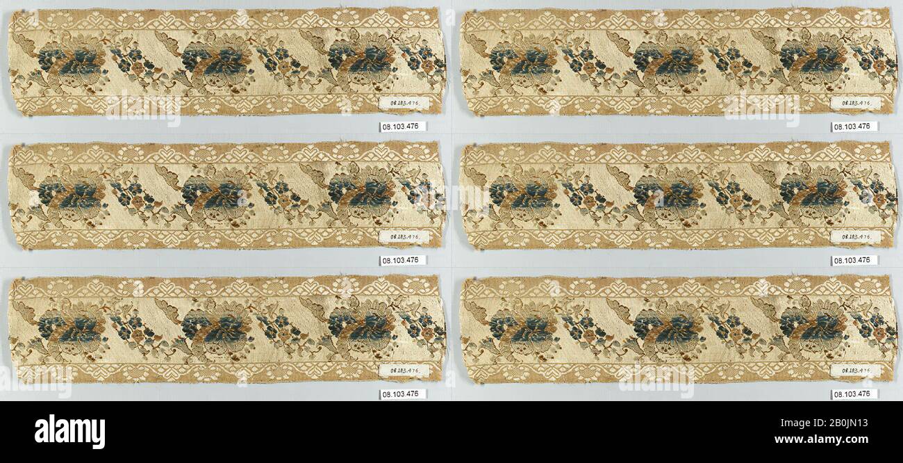 Galoon, français, CA. 1830, français, soie, 27,3 x 6,7 cm, textiles-finitions Banque D'Images