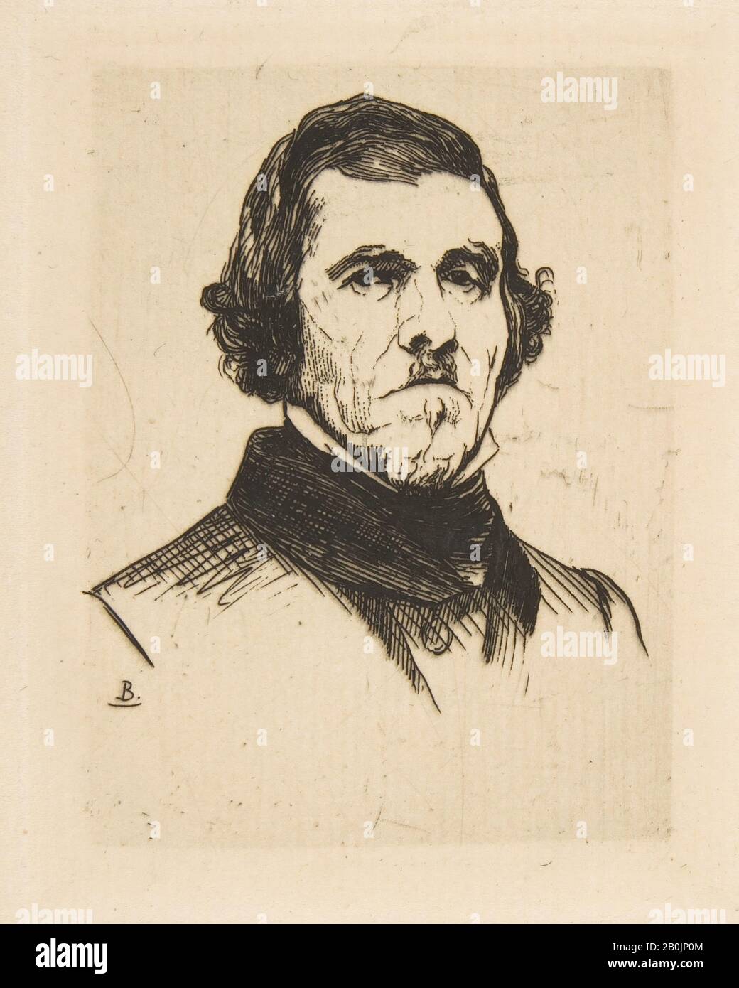 Félix Braquemond, Portrait D'Eugène Delacroix, Félix Braquemond (Français, Paris 1833–1914 Sèvres), Eugène Delacroix (Français, Charenton-Saint-Maurice 1798–1863 Paris), 1863, Etching, Fiche: 11 13/16 In. × 8 po. (30 × 20,3 cm), plaque : 3 3/8 × 2 5/8 in. (8,6 × 6,7 cm), tirages Banque D'Images