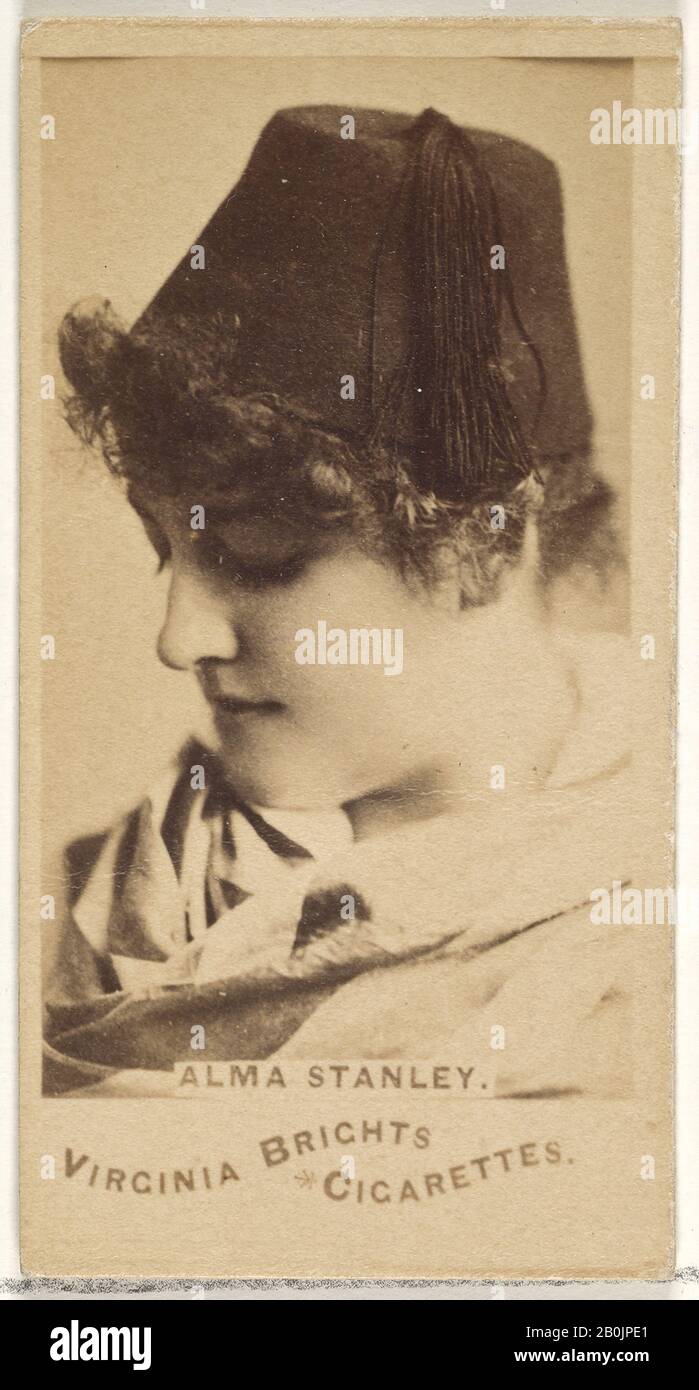 Publié par Allen & Ginter, Alma Stanley, de la série Acteurs et actrices (N 45, Type 1) pour Les Cigarettes Virginia Brights, CA. 1888, photo d'Albumen, feuille : 2 3/4 x 1 3/8 po. (7 x 3,5 cm Banque D'Images