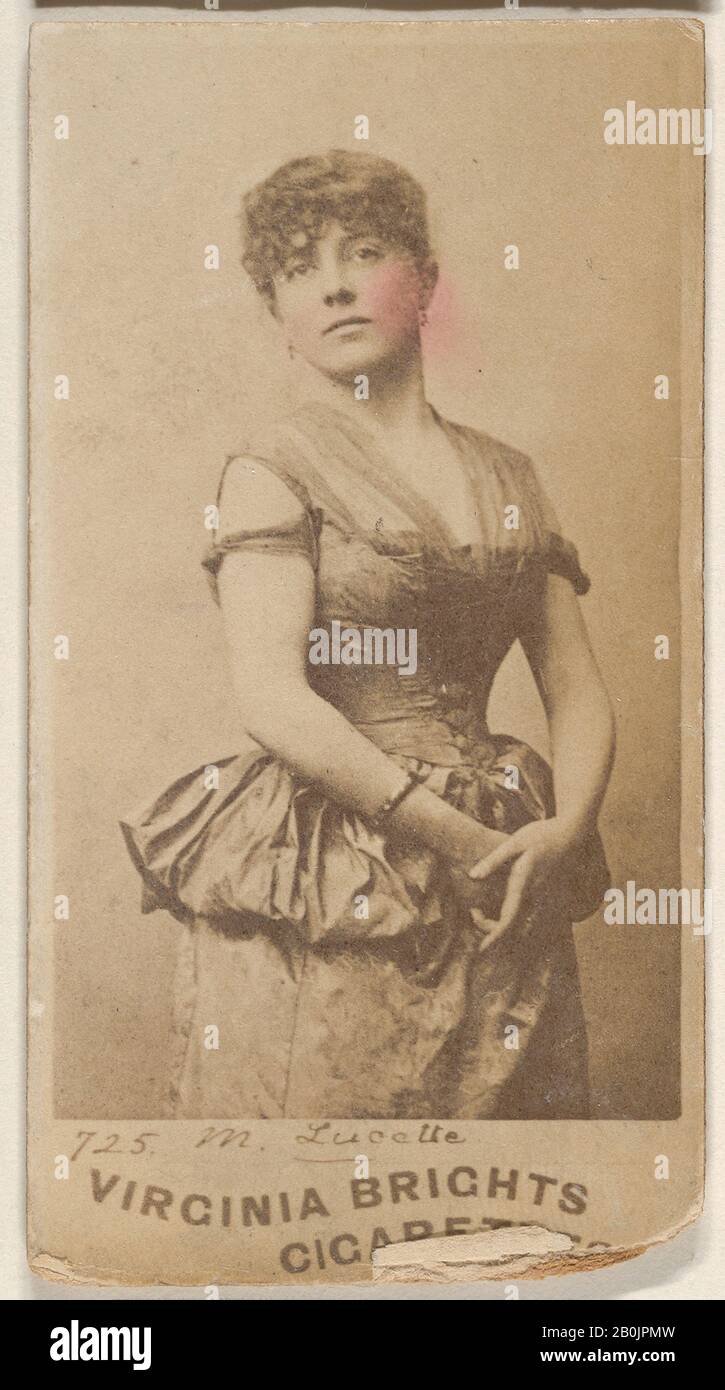 Émis par Allen & Ginter, Card 725, M. Lucette, des Acteurs et Acteresses (N 45, Type 1) pour les Cigarettes Virginia Brights, CA. 1888, photo d'Albumen, feuille : 2 3/4 x 1 3/8 po. (7 x 3,5 cm Banque D'Images