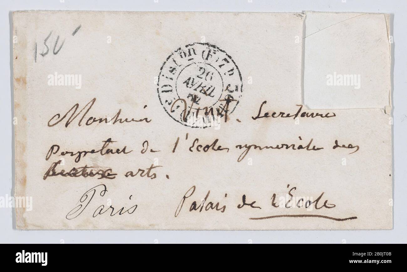 Anonyme, J.A.D. Ingres, enveloppe de carte d'appel, Anonymous, CA. 1824–67,  Gravure, feuille : 2 5/16 × 3 15/16 po. (5,8 × 10 cm Photo Stock - Alamy