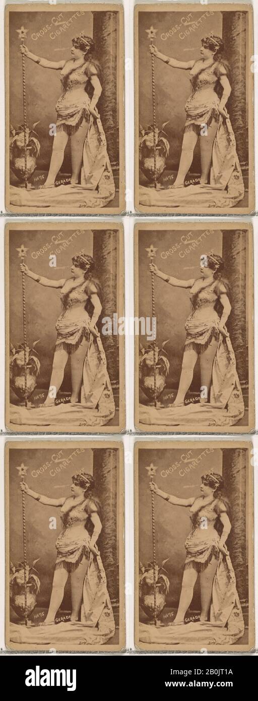 Publié par W. Duke, Sons & Co., carte numéro 75, Gerade, de la série Acteurs et actrices (N145-1) publié par Duke Sons & Co. Pour promouvoir les Cigarettes Cross Cut, 1880, photo d'Albumen, feuille: 2 1/2 × 1 3/8 in. (6,4 × 3,5 cm Banque D'Images