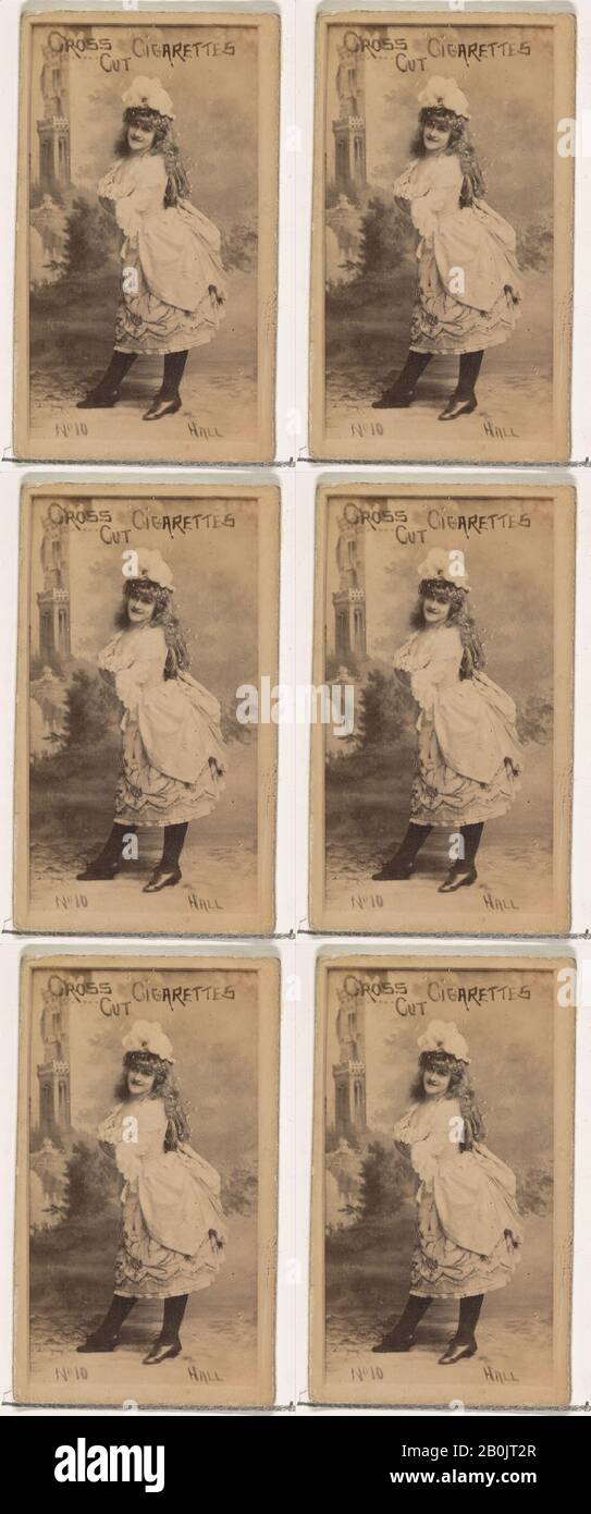 Publié par W. Duke, Sons & Co., carte numéro 10, Hall, de la série Acteurs et actrices (N145-1) publié par Duke Sons & Co. Pour promouvoir les Cigarettes Cross Cut, 1880, photo Albumen, feuille: 2 1/2 × 1 3/8 po. (6,4 × 3,5 cm Banque D'Images