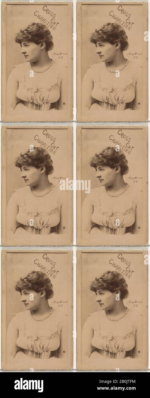 Publié par W. Duke, Sons & Co., Card Number 75, Sadie Martinot, des Acteurs et des actrices (N145-1) émis par Duke Sons & Co. Pour promouvoir les Cigarettes Cross Cut, 1880, photo d'Albumen, feuille: 2 1/2 × 1 3/8 in. (6,4 × 3,5 cm Banque D'Images