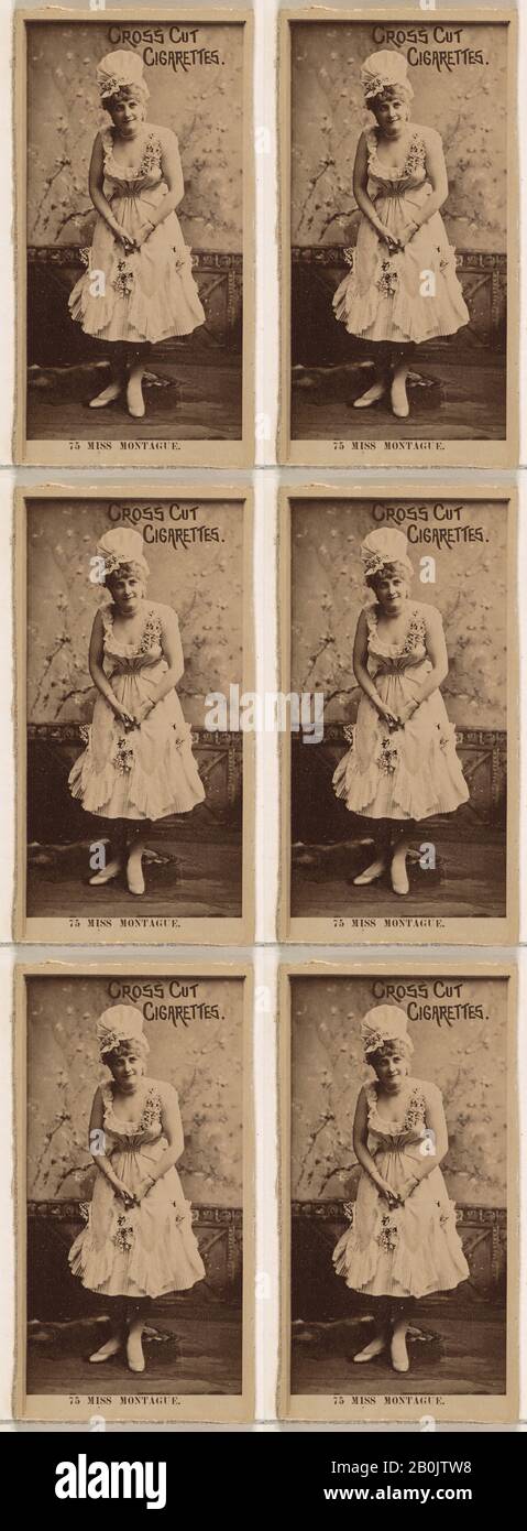 Publié par W. Duke, Sons & Co., carte numéro 75, Mlle Montague, des Acteurs et des actrices (N145-2) émis par Duke Sons & Co. Pour promouvoir les Cigarettes Cross Cut, 1880, photo d'Albumen, feuille: 2 5/8 × 1 7/16 in. (6,6 × 3,7 cm Banque D'Images