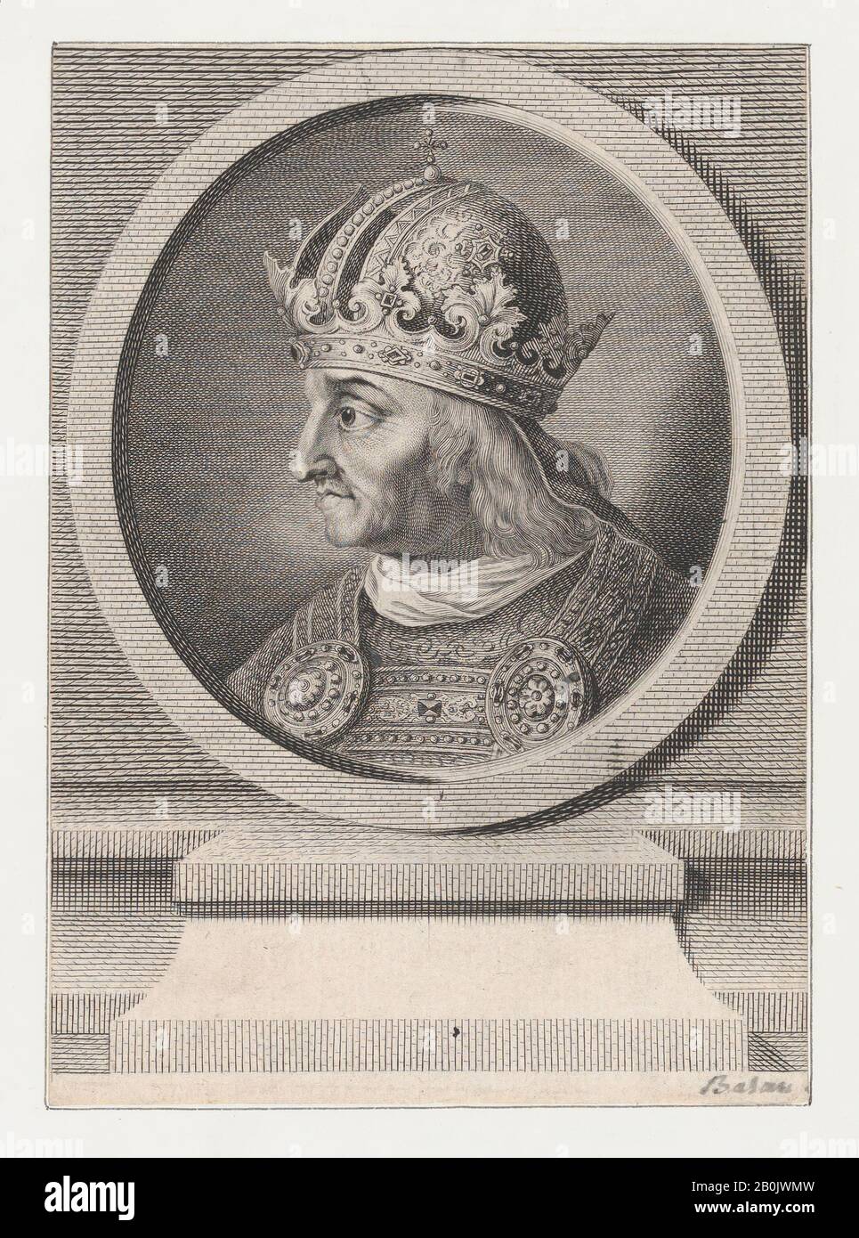 Peut-Être Pierre François Basan, Saint Maurice (?), Peut-Être Pierre François Basan (Français, Paris 1723–1797 Paris (?)), 1743–97, Gravure, Feuille (Taillée) : 5 11/16 × 4 1/16 Po. (14,5 × 10,3 cm), tirages Banque D'Images