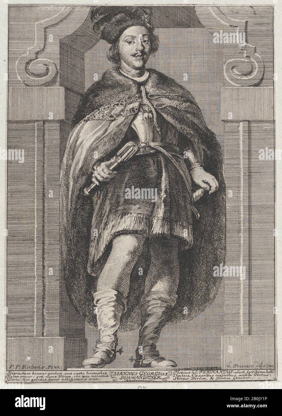 Anton Joseph Von Prenner, Portrait Du Cardinal Infante Ferdinand D'Autriche, Anton Joseph Von Prenner (Autrichien, Wallerstein 1683–1761 Vienne), Après Peter Paul Rubens (Flamand, Siegen 1577–1640 Anvers), Cardinal-Infante Ferdinand D'Autriche (Espagnol, San Lorenzo De El Escorial 1609 Ou 1610–1641 Bruxelles), 1728, Etching (Feuille Et Gravure : 8 7/8 × 6 3/8 in. (22,5 × 16,2 cm), tirages Banque D'Images