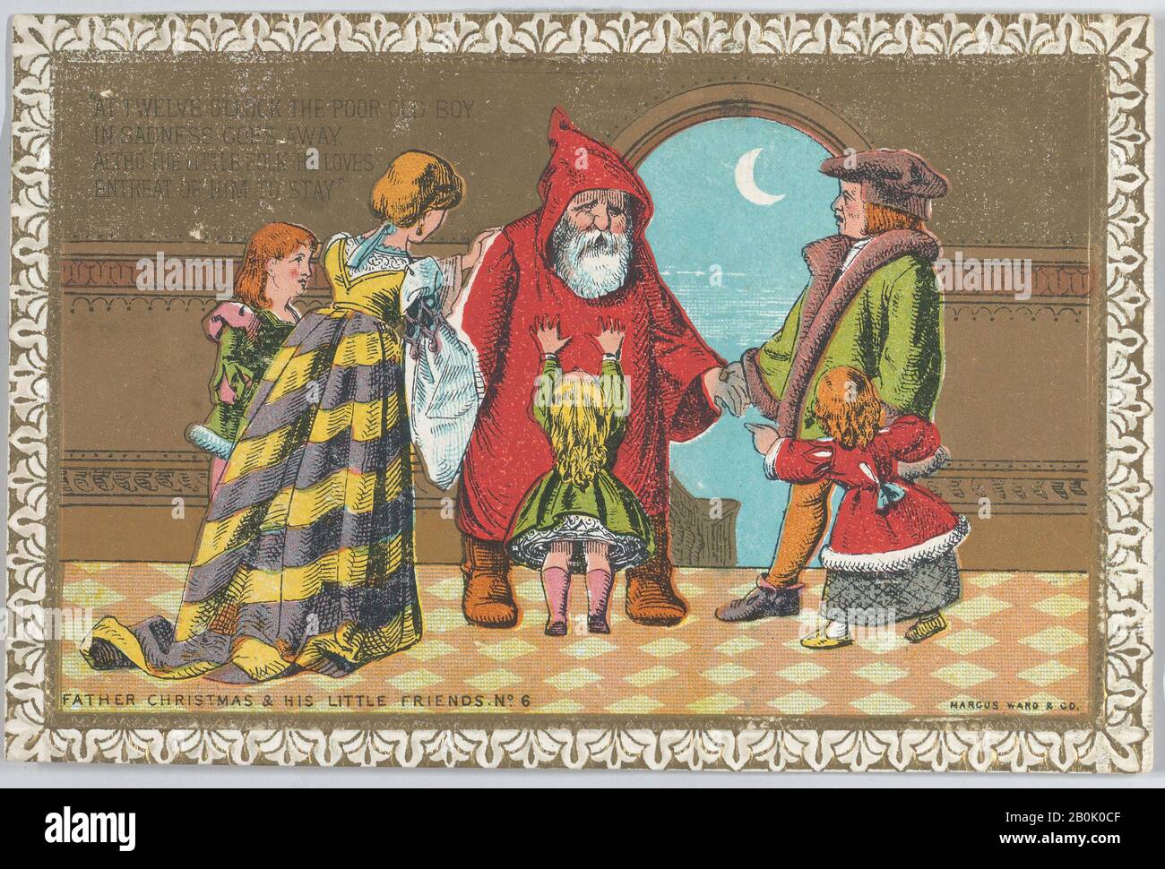 Anonyme, Valentine, Anonymous, 1880, carte blanche, chromolithographie, lithographie d'or, gaufrage de caméo, largeur: 4 po. (10,1 cm), longueur : 2 5/8 po. (6,6 cm Banque D'Images