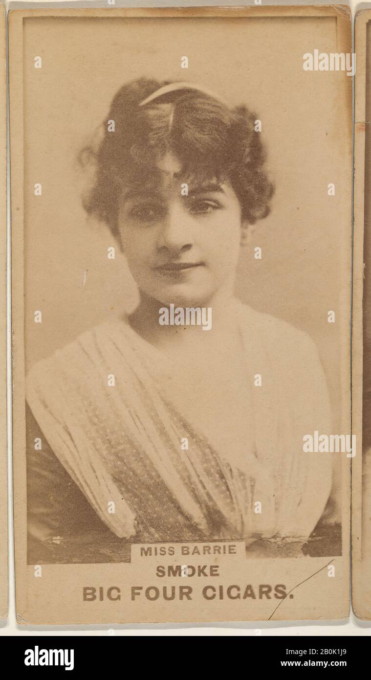 Mlle Barrie, de la série Acteresses (N669) qui fait la promotion des Big Four Cigars, CA. 1888, photo d'Albumen, feuille : 3 7/8 × 2 1/8 po. (9,8 × 5,4 cm Banque D'Images