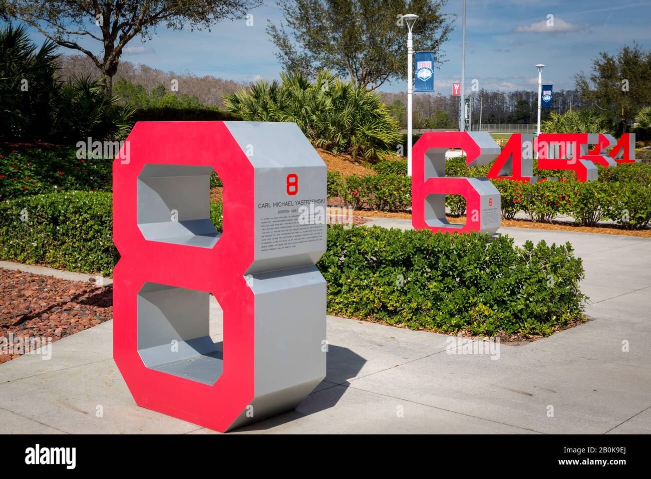 Nombre à la retraite de joueurs passés pour le Boston Red Sox au JetBlue Park - Red Sox Spring Training Facility, Ft Myers, Floride, États-Unis Banque D'Images