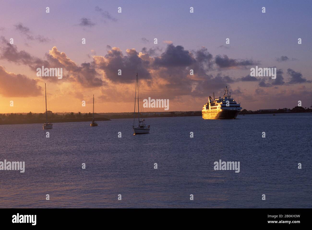 SAMOA OCCIDENTALES, UPOLU ISLAND, APIA HARBOUR, MS WORLD DISCOVERER Banque D'Images