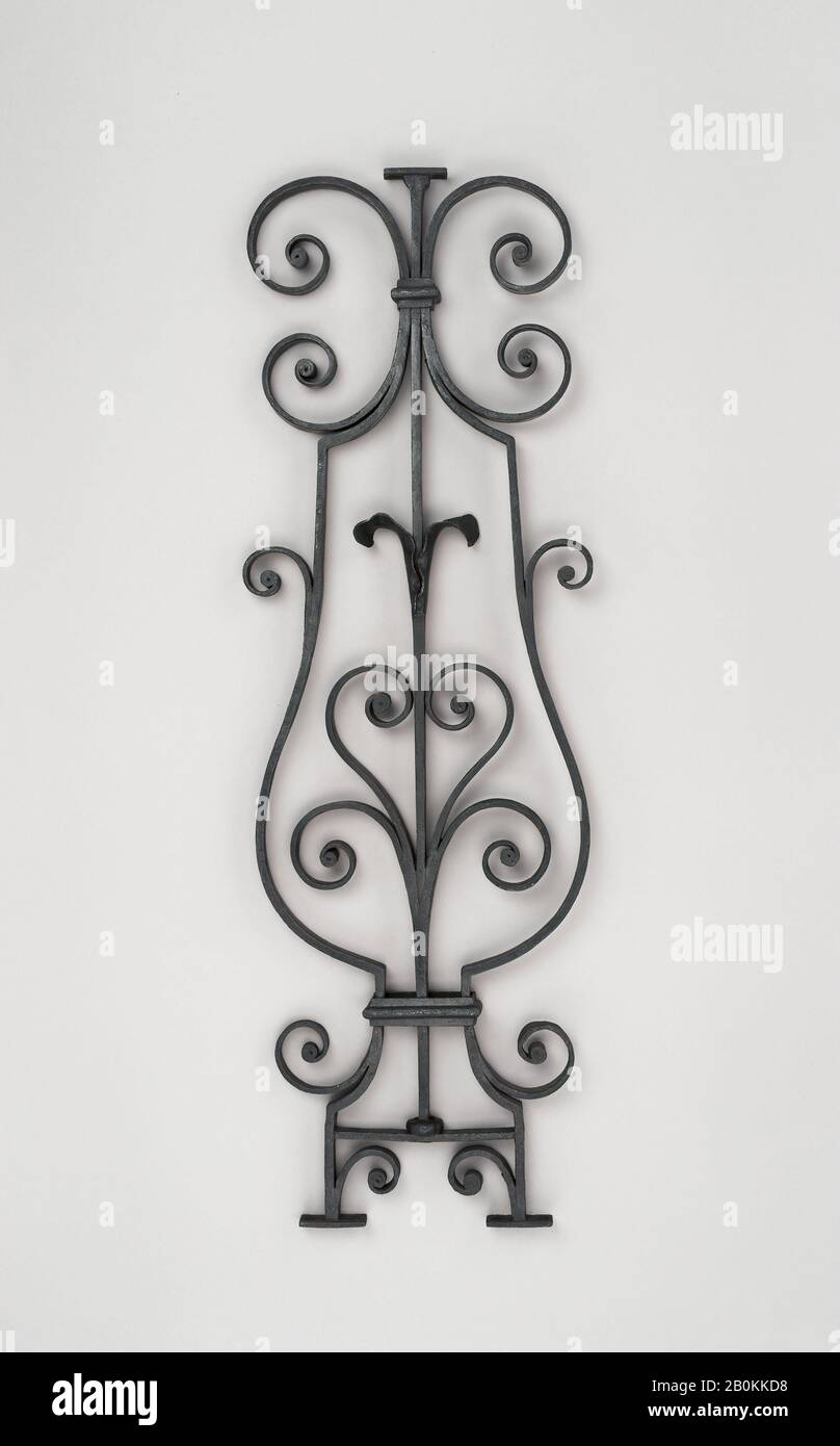 Balustre, britannique, CA. 1750, British, fer Forgé, poids confirmé: 33 × 10 1/2 in., 11.4 lb. (83,8 × 26,7 cm, 5,2 kg), Fer-Métal Banque D'Images