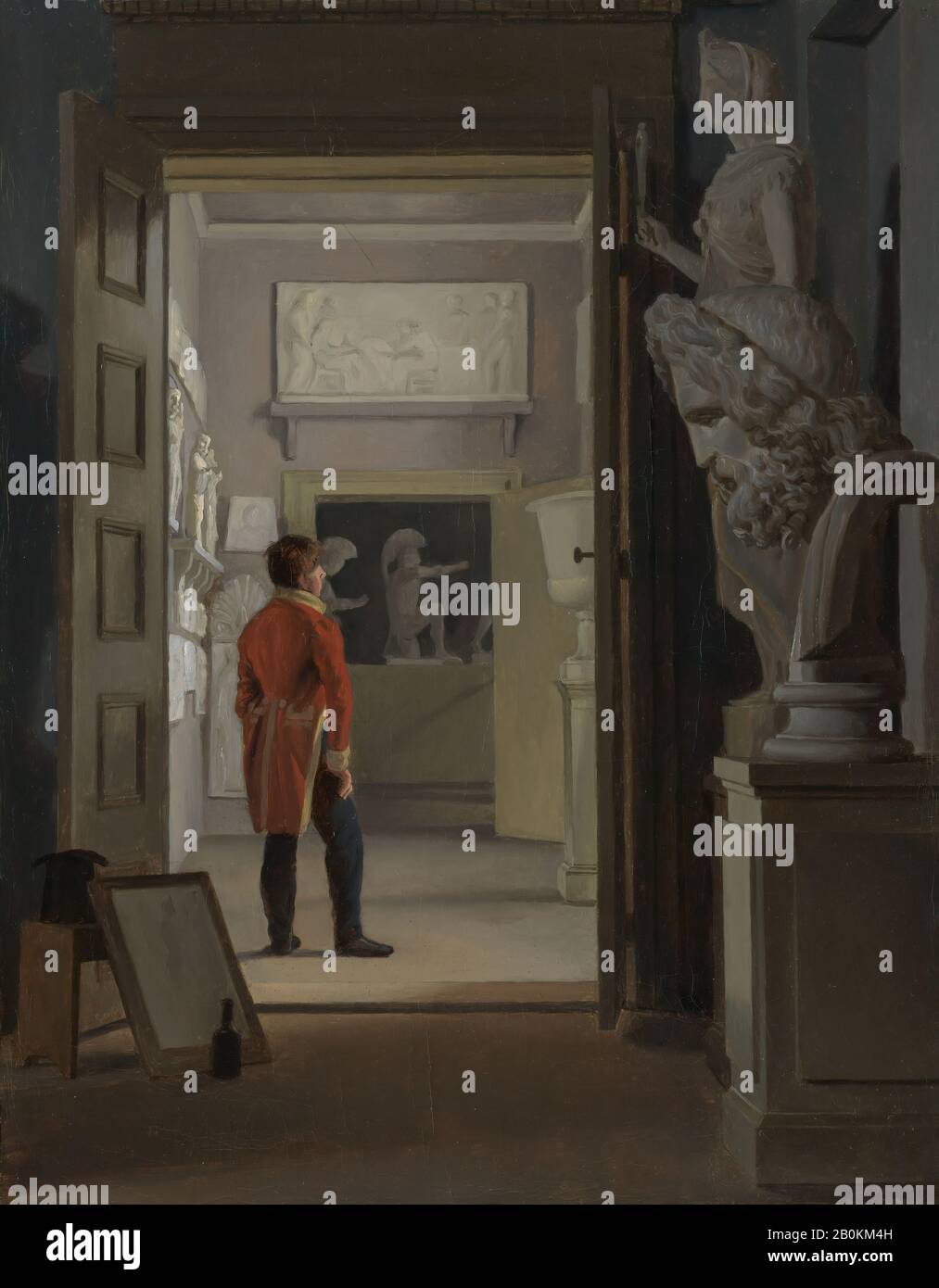 Adam August Müller, The Hall Of Antiquités At Charlottenborg Palace, Copenhagen, Adam August Müller (Danish, Copenhagen 1811–1844 Copenhagen), 1830, Huile Sur Toile, 12 3/8 × 9 3/4 In. (31,5 × 25 cm), Peintures Banque D'Images