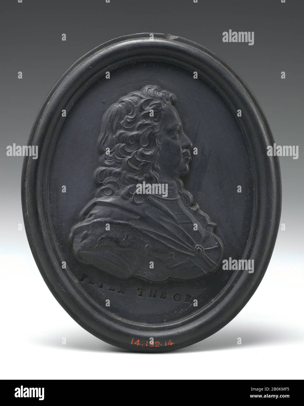 Wedgwood et Bentley, Czar Peter le Grand de Russie (1672–1725), britannique, Etruria, Staffordshire, Wedgwood et Bentley (1769–1780), XVIIIe siècle, britannique, Etruria, Staffordshire, Basalt ware, hauteur : 2 13/16 po. (7,1 cm), céramique-poterie Banque D'Images