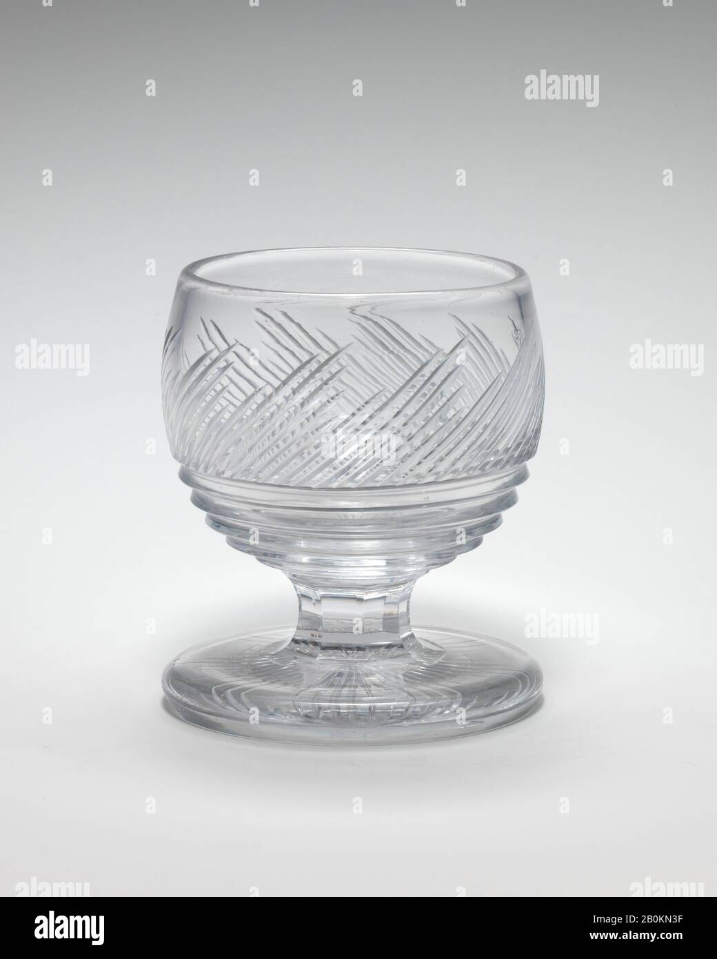 Goblet, britannique ou irlandaise, début du XIXe siècle, britannique ou irlandaise, verre, hauteur : 4 1/2 po. (11,4 cm), verre Banque D'Images