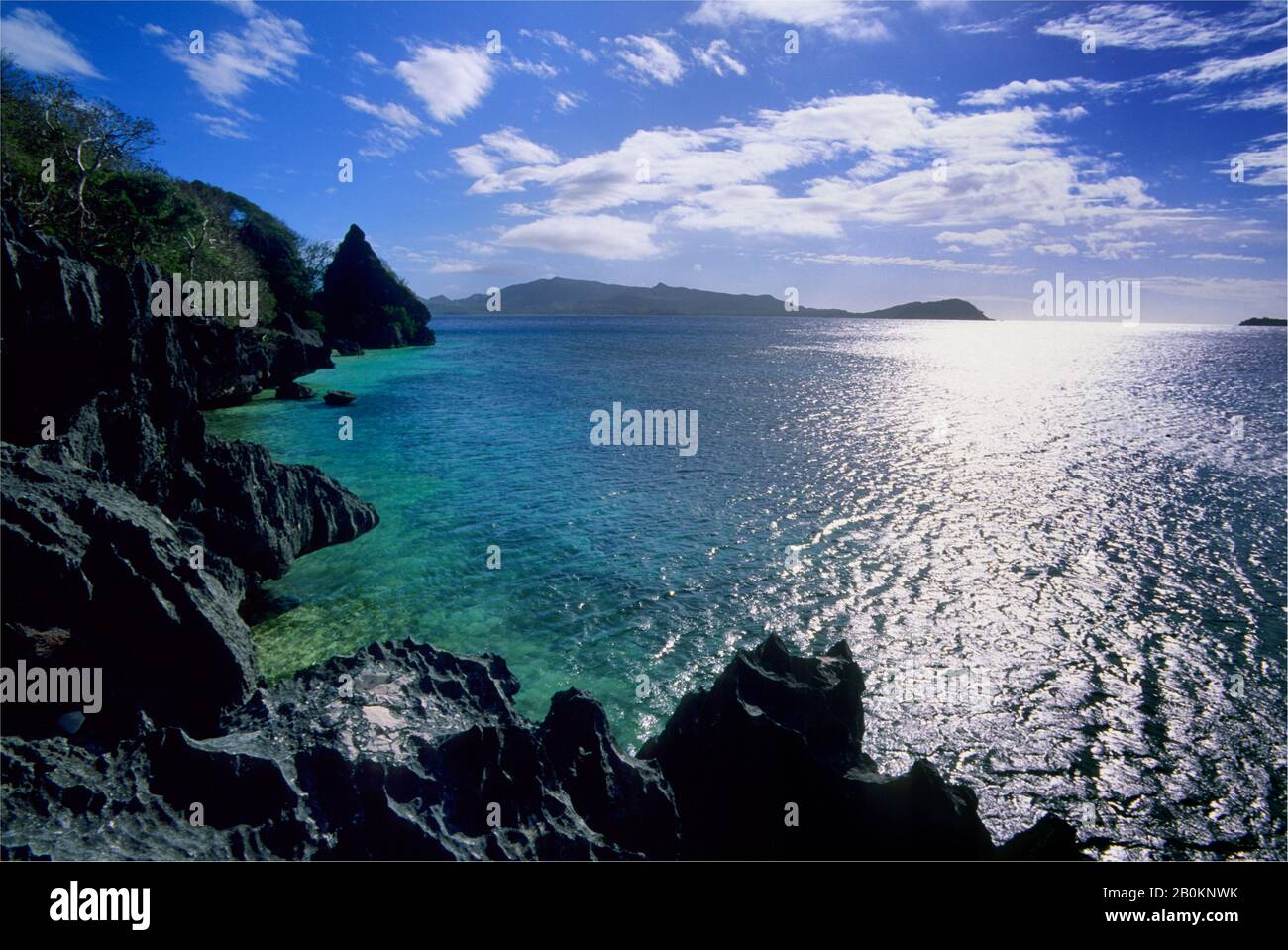FIDJI, GROUPE YASAWA, ÎLE SAWA-I-LAU, ROCHER DE CORAIL À L'ÉTALAGE, CÔTE RUGET Banque D'Images