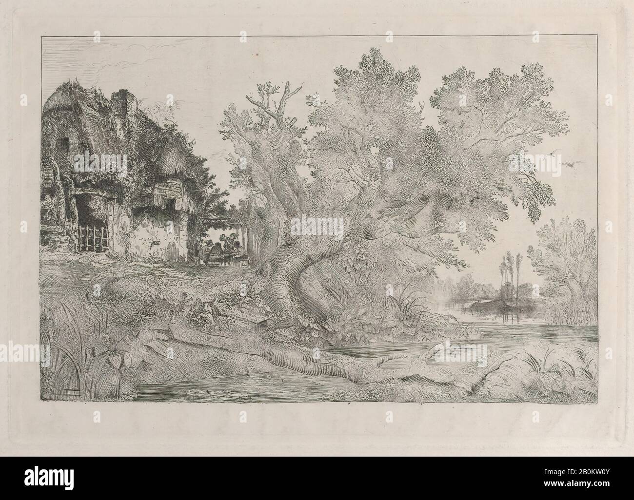 Charles-François Daubigny, La Tonnelle, Charles-François Daubigny (Français, Paris 1817–1878 Paris), 1838, Photographe, Image : 5 1/4 × 7 7/8 Po. (13,3 × 20 cm), plaque : 6 1/4 × 8 3/4 in. (15,8 × 22,2 cm), feuille : 11 5/16 × 13 9/16 po. (28,7 × 34,4 cm), tirages Banque D'Images